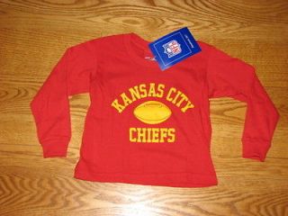 New Kansas City Chiefs KC Kids Toddler L/S T Shirt 2T Boys NFL 