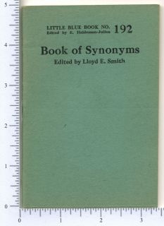 2586 Book of Synonyms Lloyd E. Smith Little Blue Book 192 dictionary 