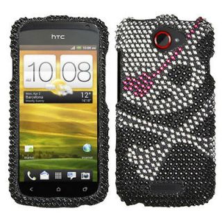 Hot Pink Hypnotic Diamante Phone Protector Cover Case for HTC One S