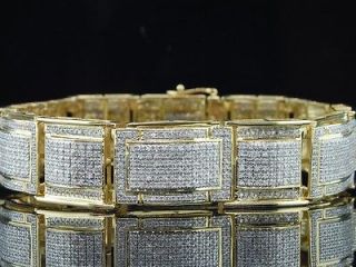   Yellow Gold 5 ct. Genuine Diamond Bracelet Pave Tennis Desinger Link