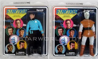 Star Trek Classic Retro SPOCK and ANDORIAN FIGURE EMCE DST 8 inch TOS 