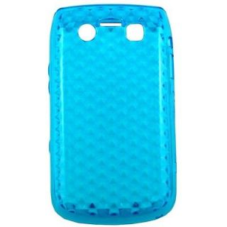 For Blackberry Bold 9790 Blue Gel soft Rubber cell case cover skin 