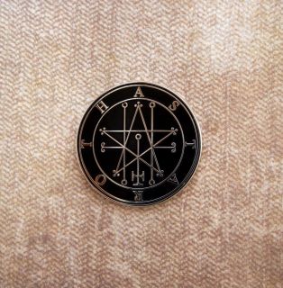   Seal Lapel Pin, 1 inch, Black Enamel, Goetia, Dictionnaire Infernal