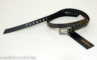 Diesel Black Gold Lingling Belt with Links Gunmetal Leather XL 36 