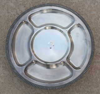 LAZY SUSAN SILVER ON COPPER SPINNING SERVING TRAY