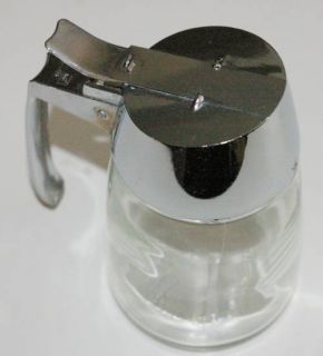 Dispensers, Inc. Heavy Glass Syrup Dispenser with Chrome Drip Cut Lid