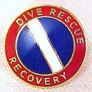 Dive Rescue Recovery Diving Team Lapel Pin Gold Scuba Diver Flag 68G1 
