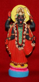 DIVINE MOTHER KALI STATUE   HANDPAINTED GANGES CLAY   NEW