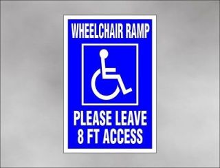 Magnetic WHEELCHAIR RAMP car sign 8 foot ACCESS for handicap 