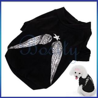   Wings Pet Dog Puppy Cotton T Shirt Tee Coat Clothes Apparel S M L XL