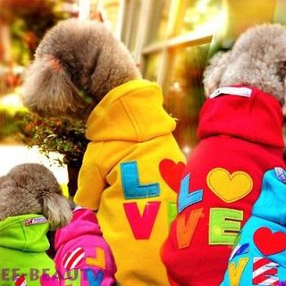 Green Rainbow Sweater Hoodie Pet Dog Clothes Puppy Jumpsuit Small Coat 