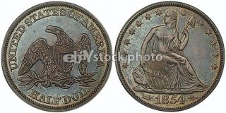 1854, Seated Liberty Half Dollar