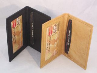 CREDIT CARD ID HOLDER WALLET SET OF 2 SMALL SLIM BLACK TAN GREAT GIFT 
