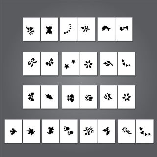 10X Beautiful AND Easy Nail Art Stencil Template Sticker for Fingers 