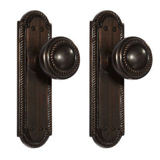 Twisted Rope Door Knob & Plate Dummy Set   Oil Rubbed Bronze