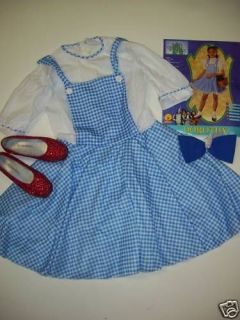 WIZARD OF OZ DOROTHY HALLOWEEN COSTUME RED SHOES 12 14