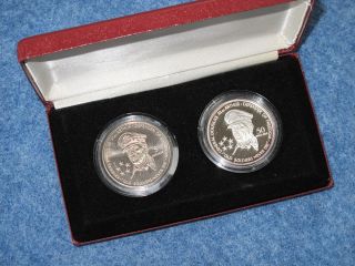   Niue New Zealand General Douglas MacArthur 2 Coin Set $5. $50. B9842