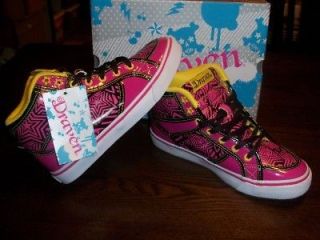 Draven Punk Hi Top Neon pink & Yellow Shoes Size 6 NEW