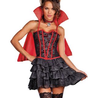   VAMPIRE Halloween Costume Red Corset Dress Cape Vixen 7603 Dreamgirl