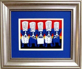 FRAMED GEORGE RODRIGUE Heat in the Kitchen POSTCARD   13 x 11