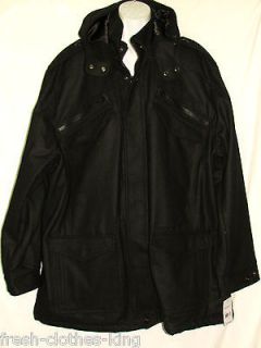 ROCAWEAR Jacket New $208 Black Wool Hoodie Coat Big & Tall Size 5XL