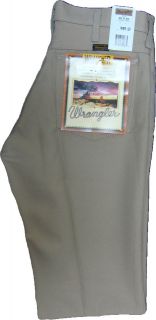 Wrangler® Mens Khaki Soil Resistant Wrancher Dress Jeans Trousers 