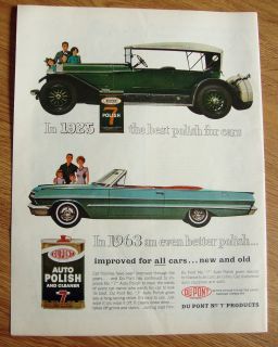 1963 DuPont Auto Polish Ad 1925 Cadillac 1963 Cadillac Convertible