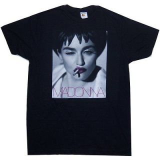 MADONNA RED LIPS & SMOKING CIGARETTE CLASSIC IMAGE BLK T SHIRT LARGE 