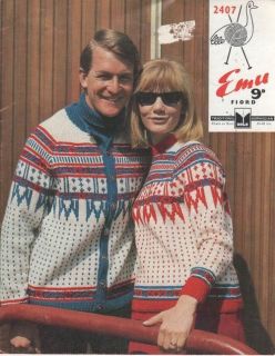 Vintage Knitting Pattern Emu Fair Isle Fiord Lopi Sweater 34 36 38 40 