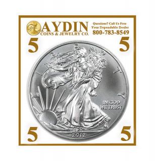 2012 1 Ounce American Silver Eagle GEM BU Coins 999 Fine Silver 
