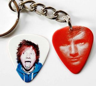 Ed Sheeran Two Sided Guitar Pick Keyring plus Pick