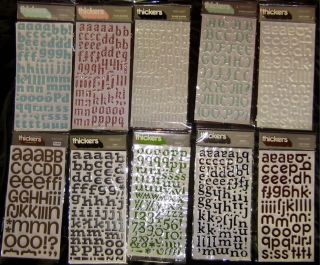 American Crafts THICKERS 3D alphabet stickers, 30 varieties, F/S on 