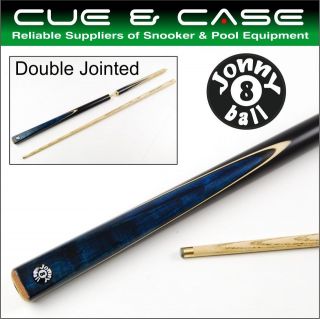 Jonny 8 Ball DEEP BLUE   8.5mm Tip Double Jointed Pool Cue, 6 Ext 
