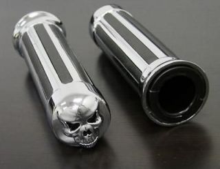   SKULL HAND GRIPS for Harley Sportster Dyna Softail Road Glide Electra