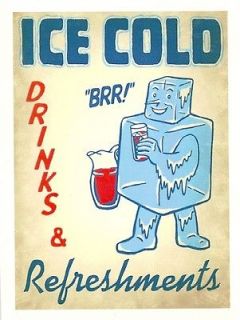 ICE COLD BOX Drinks 50s Retro Vintage HQ Fridge Magnet