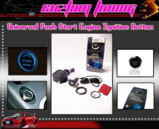 IGNITION PUSH TO START ENGINE BUTTON KIT UNIVERSAL BLUE (Fits 