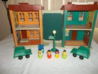 Vintage Fisher Price Little People Sesame Street Playset With 