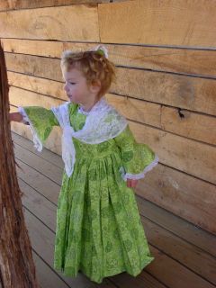 Historical Clothing Costumes Victorian Colonial Pioneer Lime Green 