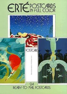 Erte Postcards in Full Color by Erte 1984, Paperback