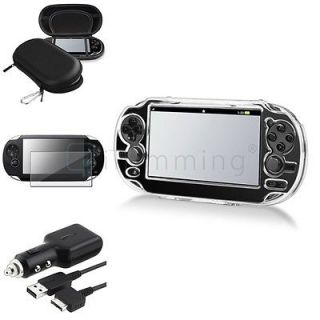 Black Hard EVA Carry Case+Crystal Case+Car Charger+Film Guard For Sony 