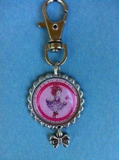 Pink FANCY NANCY Purse or Book Bag Clip, Zipper Pull or Key Chain