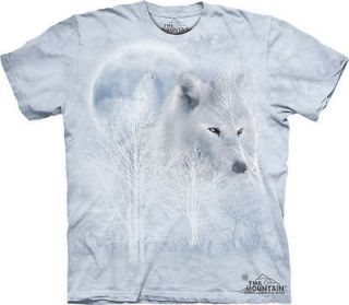 THE MOUNTAIN WHITE WOLF MOON ARCTIC WOLVES HABITAT ADULT SIZE LARGE T 