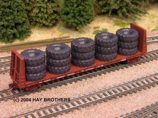 Large Equipment Tires Load for 50 Ft & Larger Flatcars   by HAY 