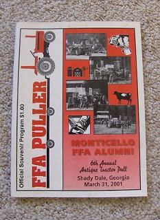 Monticello FFA Antique Tractor Puller Souvenir Program Shady Dale 
