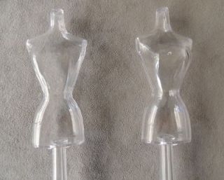 Barbie Dress Stand Form Mannequin Plastic Black 2 Pc Base is cupped 