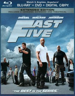 Fast Five Blu ray DVD, 2011, 2 Disc Set, Rated Unrated Includes 