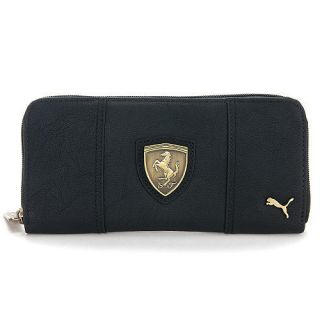 BN PUMA Ferrari LS Long Zipper Around Wallet Handbag Black 07046401