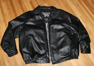 Leather California Mens Black Zip Front Lined Leather Jacket 