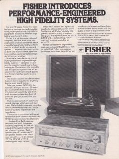 1977 FISHER HIGH FIDELITY STEREO SYSTEM Print Ad