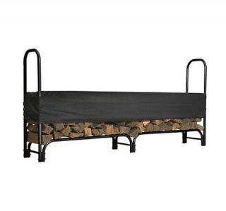 FT Firewood Stacking Log Wood Rack Storage With Cover Black Outdoor